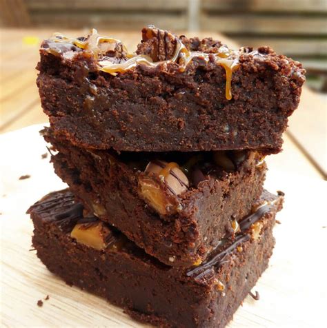 Rich Dark Chocolate Brownies With A Chocolate And Caramel Drizzle