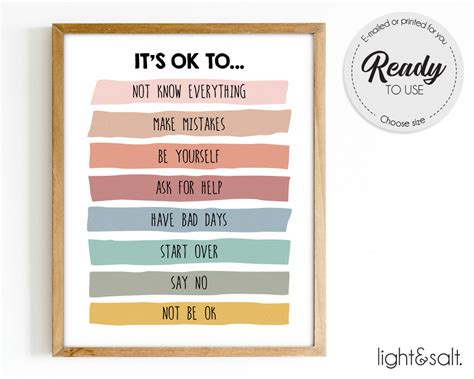 Its Okay To Make Mistakes Its Ok Therapy Poster Etsy