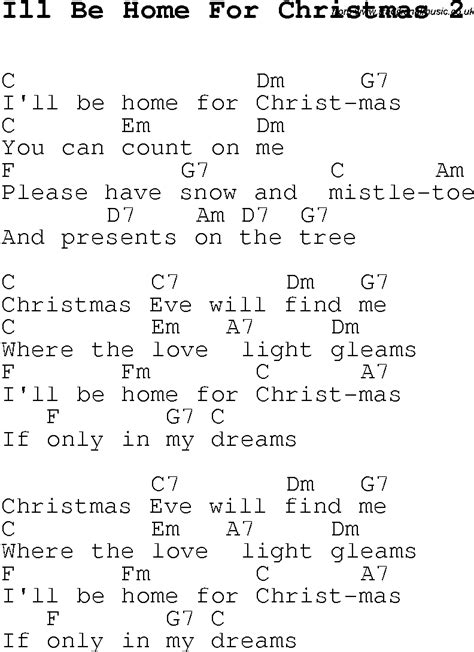 Christmas Carolsong Lyrics With Chords For Ill Be Home For Christmas 2