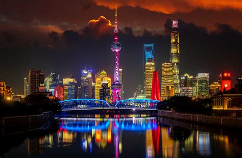 Night Cityscape Of Shanghai