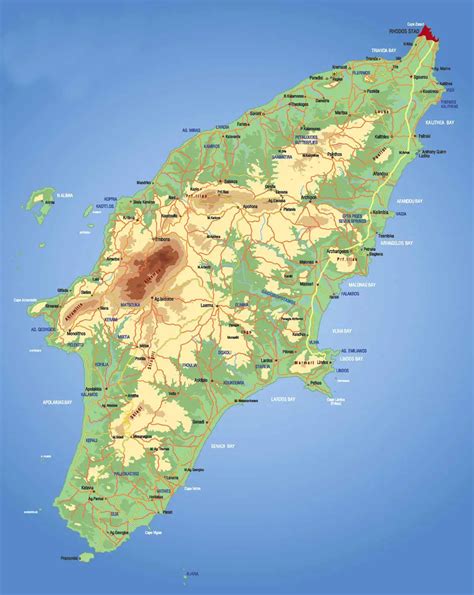 Rhodes Island Map MapSof Net