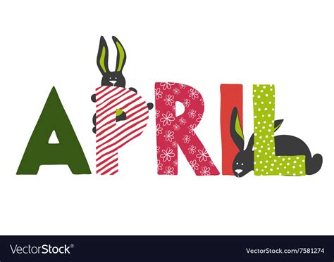 April Month Name Royalty Free Vector Image Vectorstock