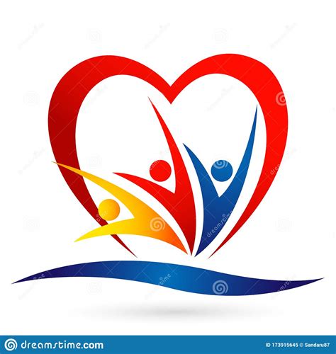 Happy Family Love Union In Heart Shaped Logo Parent Kids ...