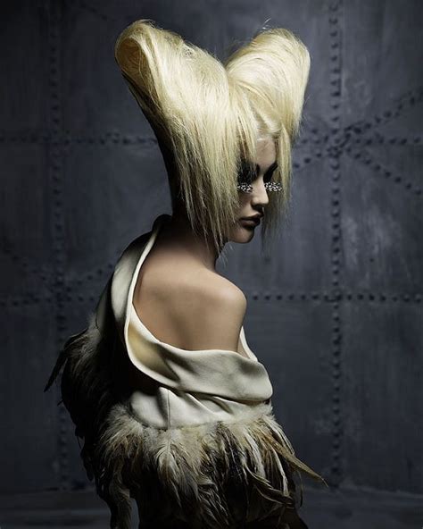 Horns Front Straight Blonde Hair Hair Art Creative Hairstyles