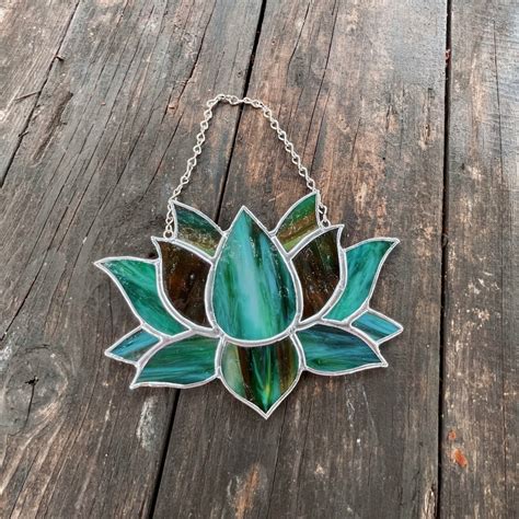Stained Glass Lotus Flower Lotus Sun Catcher Stained Glass Etsy