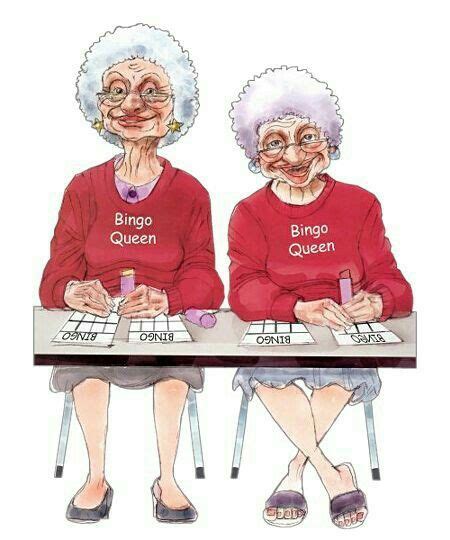 Bingo Pals Friends Funny Old Lady Cartoon Old Women