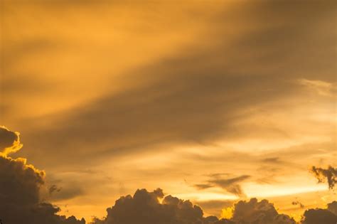 Premium Photo Golden Sky And Clouds Before Sunset Background