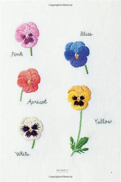 Embroidered Garden Flowers Botanical Motifs For Needle And Thread