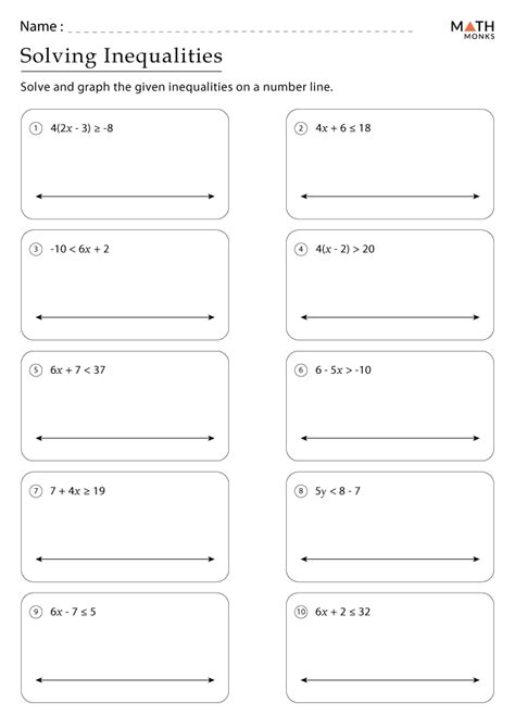 Graphing Inequalities Worksheets With Answer Key