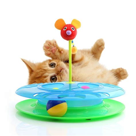 Mouse Ball Track Interactive Cat Toys Mouse Wand Teaser Swatter With Cloth Mouse For Multiple