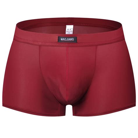 Ultra Soft Low Waist Men S Ice Silk Boxer Briefs Trunks Shorts Panties