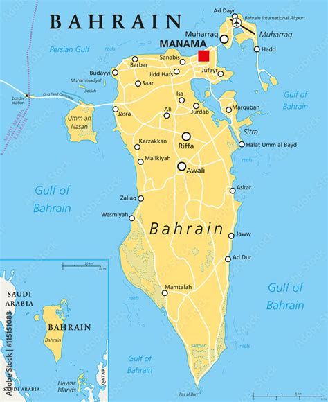 Bahrain Political Map Bahrain Political Map With Capital Manama Images Hot Sex Picture