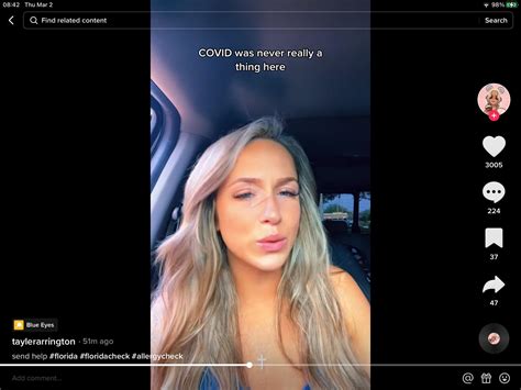 Complaining about the pollen in Florida and then says “Covid was never