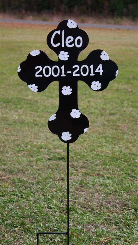 Stone is the most common material for pet grave markers. Custom Metal Cross for Easter, Pet Grave Marker ...