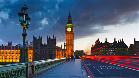 Palace Of Westminster London Big Ben Evening Traffic 4k Hd