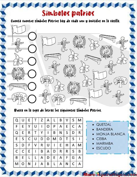 Los símbolos patrios online worksheet for Primero primaria Ceiba