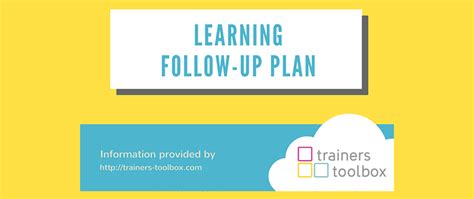 Learning Follow Up Plan Poster By Trainers Toolbox Trainers Toolbox
