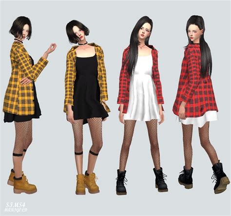 Lana Cc Finds Shirt With Dress By Marigold Sims 4 Clothing