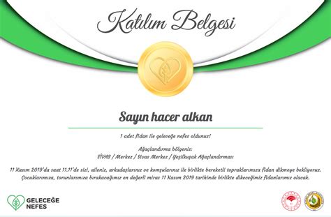 Geleceğe nefes ol projesi, tarım ve orman bakanlığına bağlı orman genel müdürlüğü tarafından dünyada yaşayan tüm canlılara daha fazla nefes olabilmek için başlatıldı. Geleceğe Nefes katılım belgesi nasıl alınır sorgulama ...