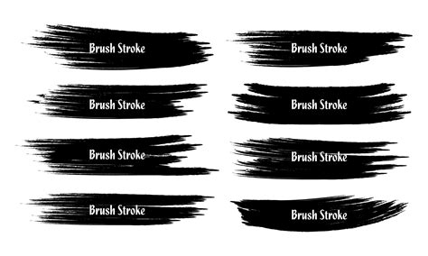 Eight Abstract Grunge Black Brushstroke Set 1311138 Vector Art At Vecteezy