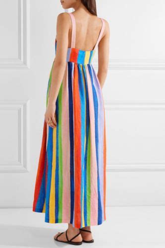 mara hoffman rainbow striped tie front maxi nwt size 6 ebay linen maxi dress dresses