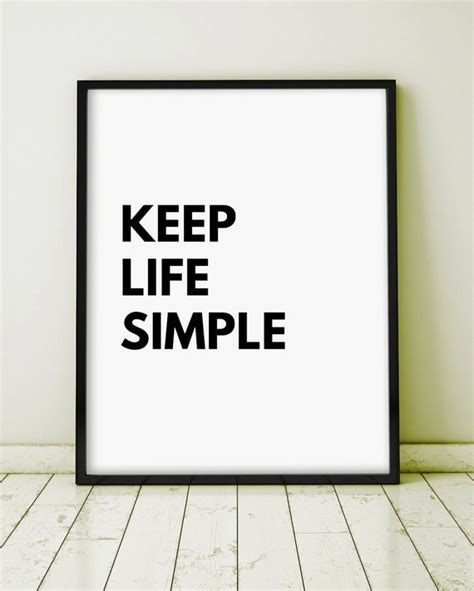 Keep Life Simple Printable Quote Poster Art Digital