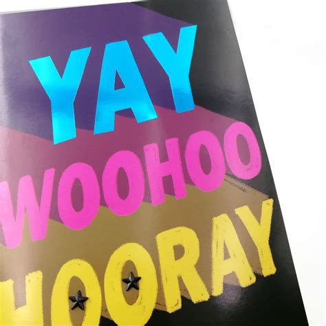Yay Woohoo Hooray Card Omg Store Personalised Ts Stationery