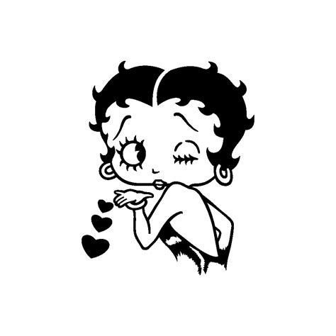 Desenho De Betty Boop E Beijos De Coração Para Colorir Tudodesenhos