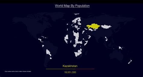 Mapped The Worlds Most Populous Countries In Ascending Order