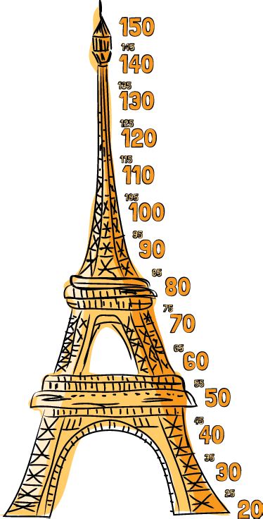 Eiffel Tower Height Chart Decal Tenstickers