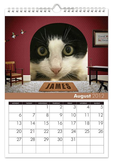 Free Printable Monthly Cat Calendar Cards With The Cutest Cat Cats