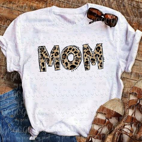 Mothers Day Mom Leopard Png Mom Sublimation Designs Leopard Etsy