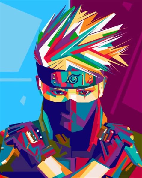 Colorful Kakashi Hatake Paint By Numbers Numeral Paint Kit