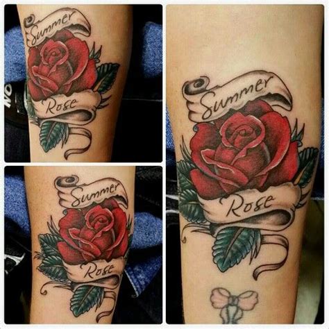 Scroll Tattoos With Roses
