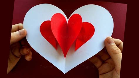 Pop Up Card Heart Easy Pop Up Card Tutorial Youtube Diy Valentines