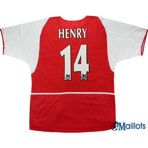 Thaïlande Maillot Sport Vintage Arsenal Domicile 14 Henry 20022004