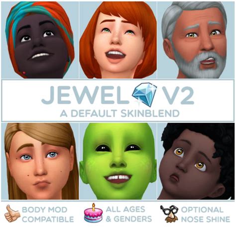 Jewel V2 Default Skinblend💎 Sims 4 The Sims 4 Skin Sims 4 Mods