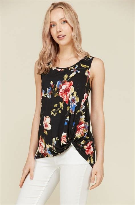 this black floral top has everything you love in a summer tank the light weight fabric is soft
