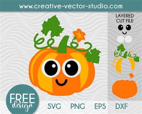 Free Cute Pumpkin SVG PNG DXF EPS Creative Vector Studio
