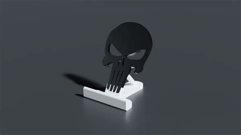 Punisher Skull Smartphone Stand 3d Print Model Cgtrader