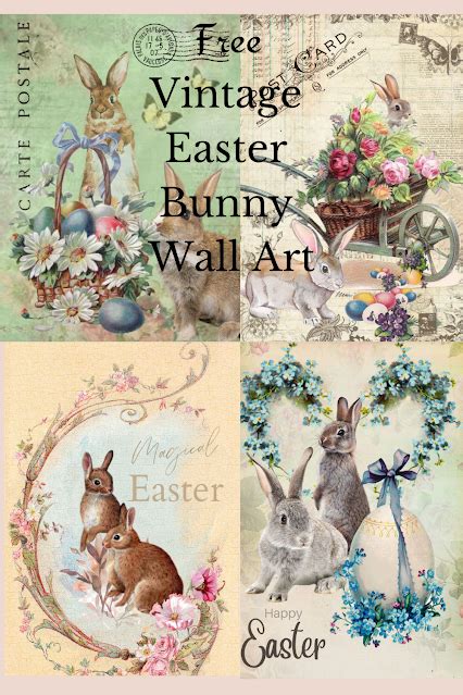 Free Printable Vintage Easter Bunny Art Artofit