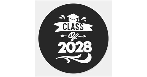 Class Of 2028 Tshirt Senior 2028 Graduation Classic Round Sticker Zazzle