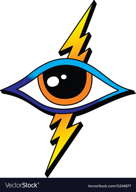 Bolt Lightning Eye Symbol Theme Royalty Free Vector Image