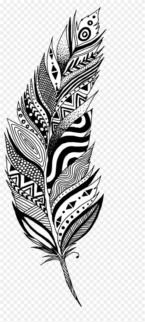 Prints have a white border. Black And White Feather Tattoo Design - Black And White Feather Clipart, HD Png Download ...