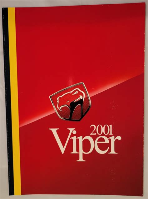 2001 Viper Brochure Viper Club Of America