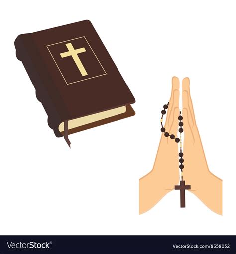 Praying Hands With Bible And Rosary