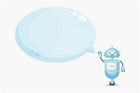 Premium Vector Cute Robot Character With Bubble Speech