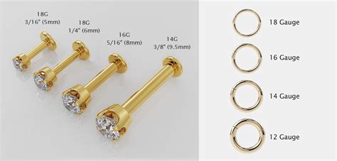 Gauge Size Chart For Body Piercings And Faq Freshtrends