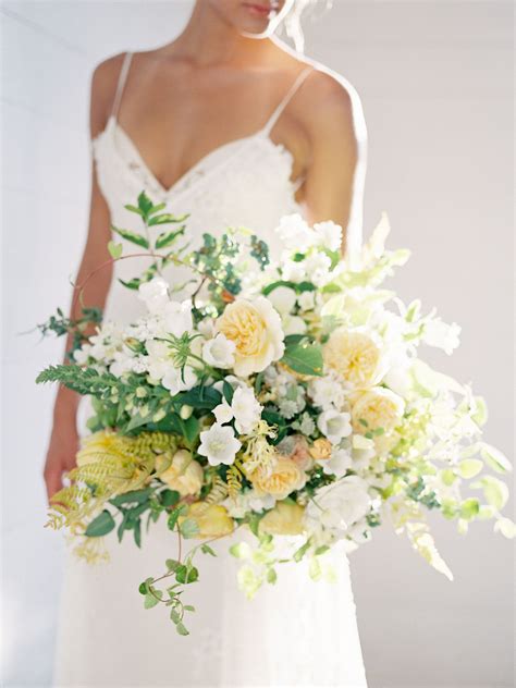 Natural Lush Green White Wedding Inspiration Yellow Wedding