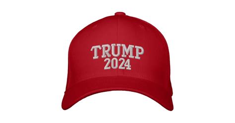 Trump 2024 Campaign Red Embroidered Baseball Cap Zazzle